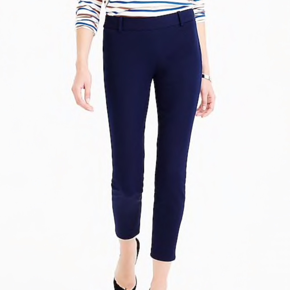 J Crew Minnie Pant in Stretch Twill Navy Blue